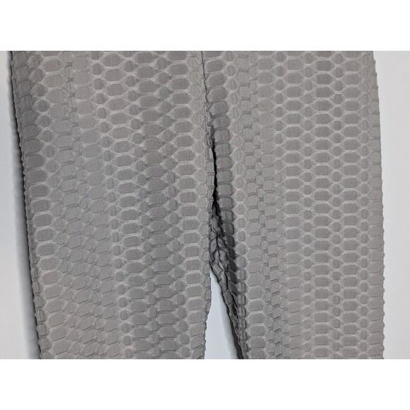 Womans Gray High Waisted TikTok Honeycomb Butt Lift Leggings Size Small - Picture 3 of 7